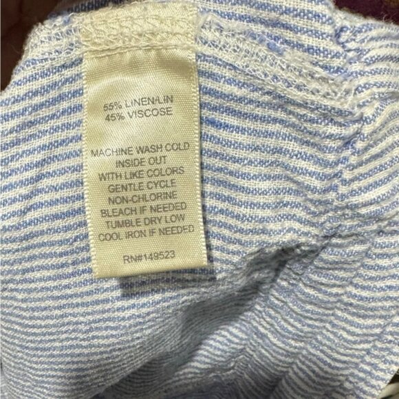 Alexander Jordan linen blend  capri blue and white stripe drawstring pockets USM - Picture 5 of 5